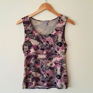 j. jill sleeveless abstract floral top womens xs